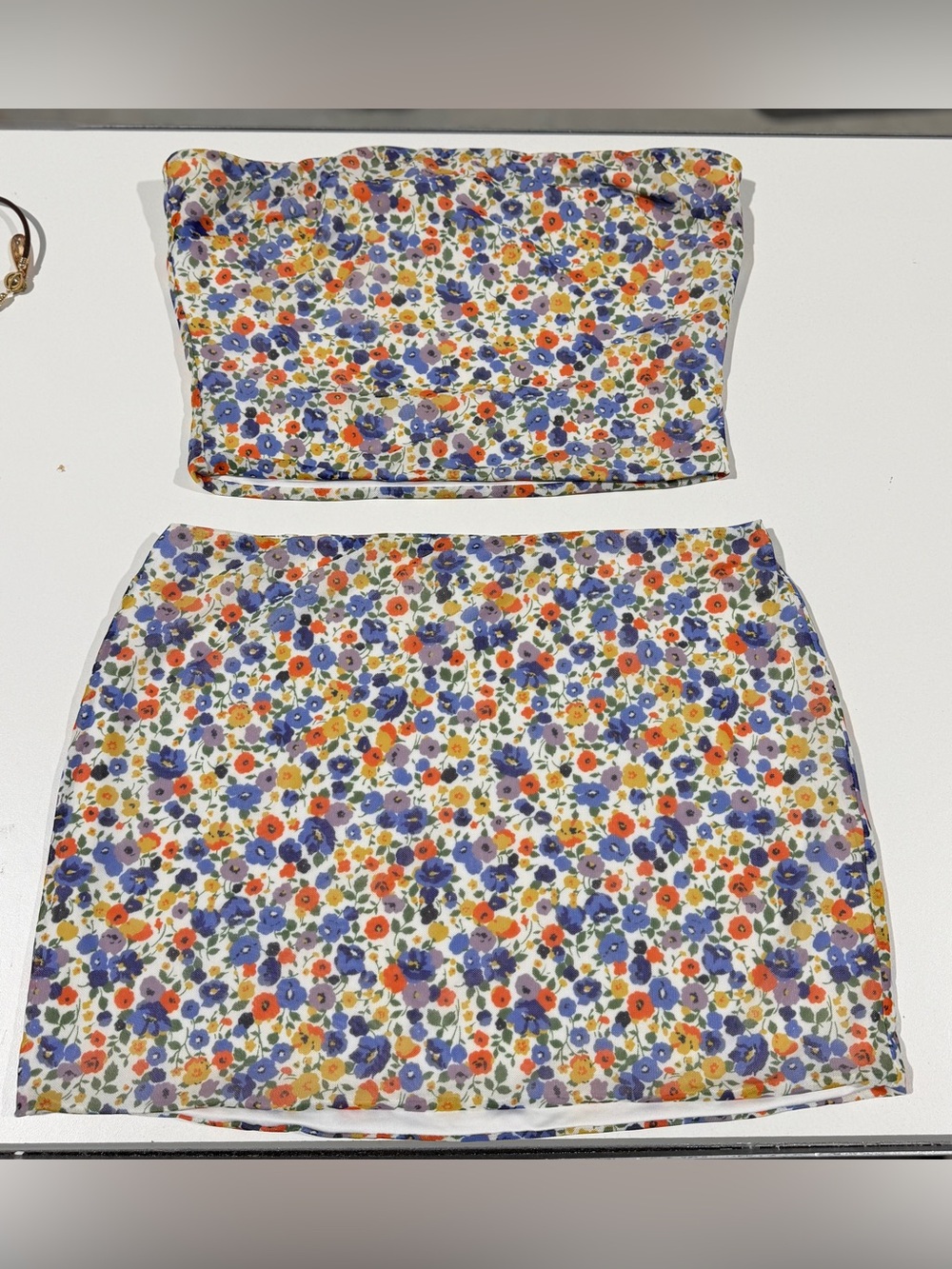 Princess Polly Floral Crop Top & Mini Skirt Set, Size US 8